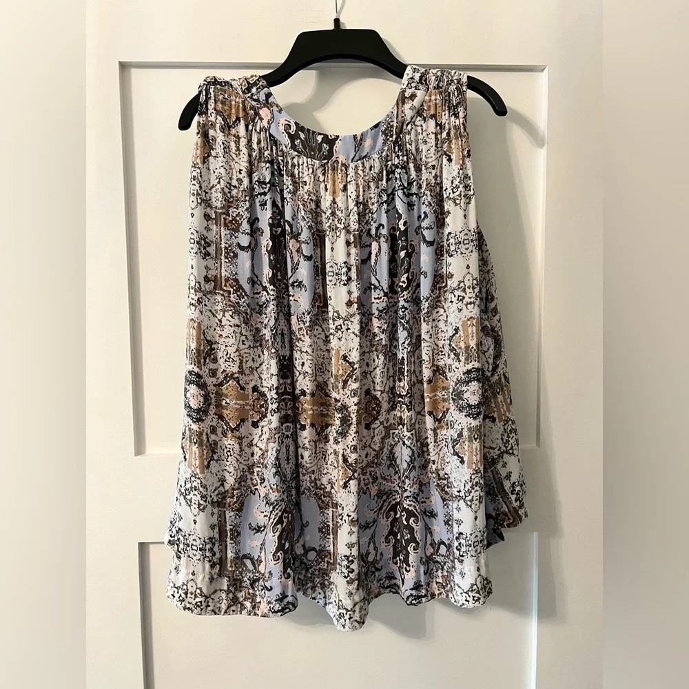 Free People Top Womens Size Small Blue Darcy Sleeveless Swing Boho Tank Flowy - Picture 2 of 6